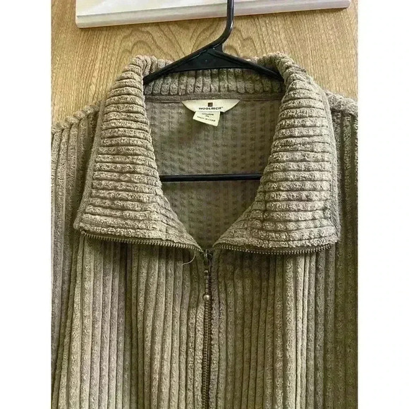 Woolrich Jacket Size XL Womens Brown Ribbed Zip Super Soft Cotton Collared - Picture 4 of 12